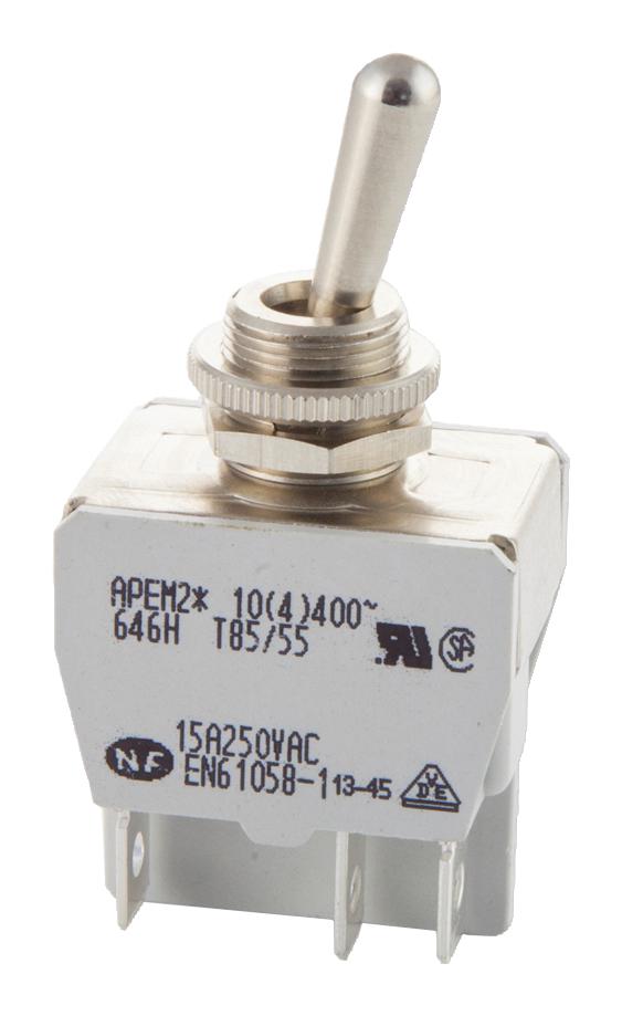 Apem 646H/2 Switch, Dpdt, 15A, 250Vac