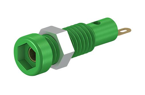 Staubli 23.0050-25 Socket, 2Mm, Panel, Green, Pk10