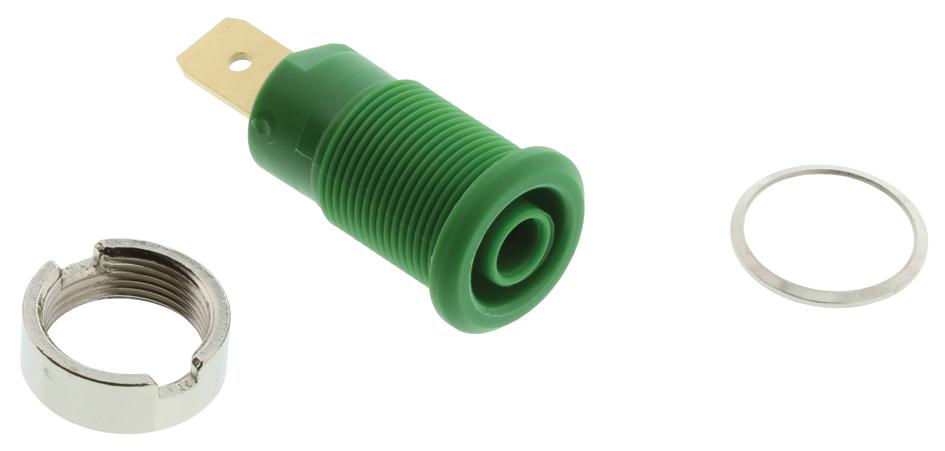 Staubli 23.3060-25 Socket, 4Mm, Shrouded, Green, Pk5