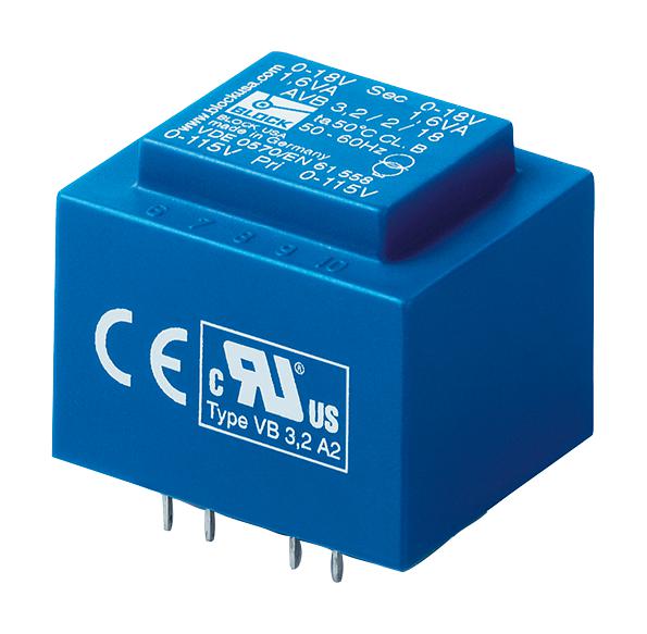 Block Avb0.35/2/6 Transformer, 2 X 6V, 0.35Va