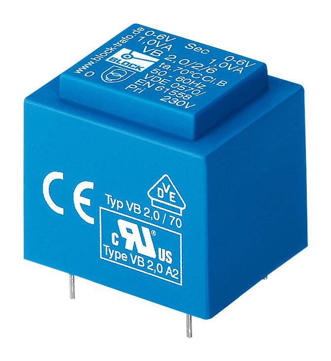 Block Vb1.0/2/15 Transformer, 1Va, 2 X 15V