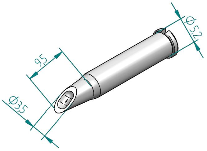 Ersa 0102Wdlf35/sb Tip, Soldering, Solder Well, 3.5Mm