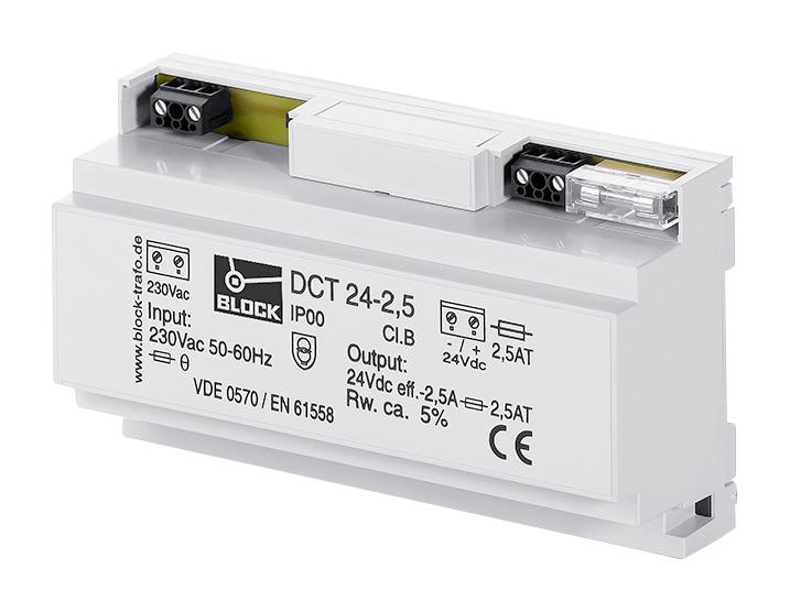 Block Dct24-0.5 Psu, Dc, Enclosed, 24V, 0.5A