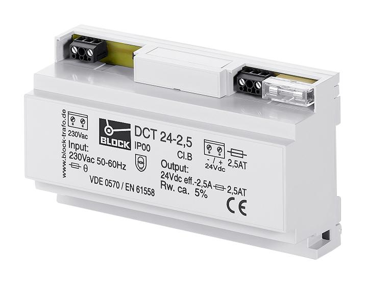 Block Dct24-2.5 Psu, Dc, Enclosed, 24V, 2.5A