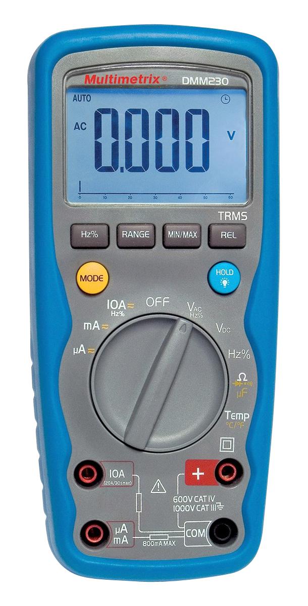 Multimetrix P06231412 Multimeter, Digital, 230, 6K-Rms+Temp