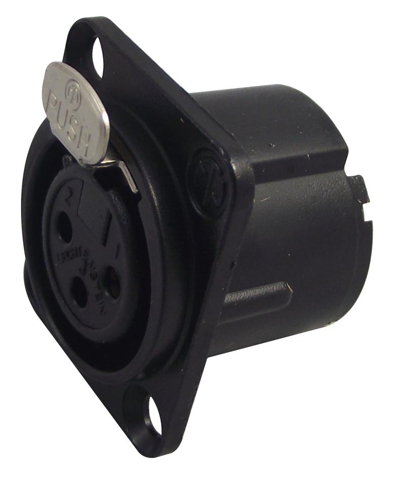 Neutrik Nc3Fd-Lx-B Socket, Xlr, Black, 3Pole