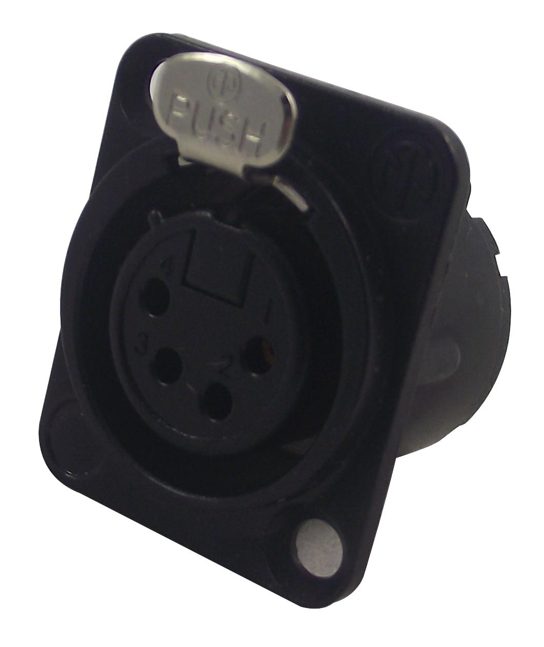 Neutrik Nc4Fd-Lx-B Socket, Xlr, Black, 4Pole