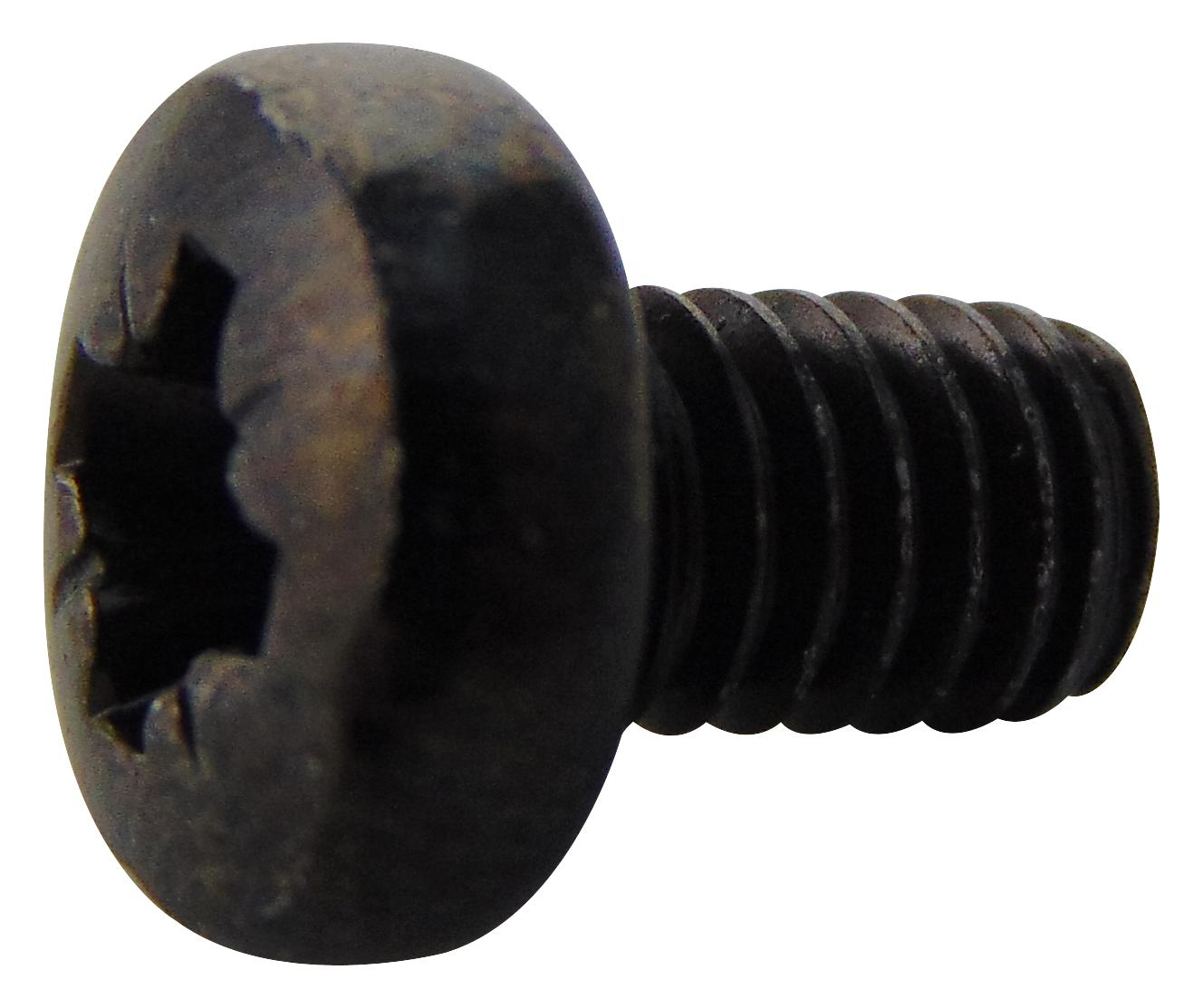 Tr Fastenings M46 Prstmcb100- Screw, Pozi Pan, Steel, Blk, M4X6, Pk100