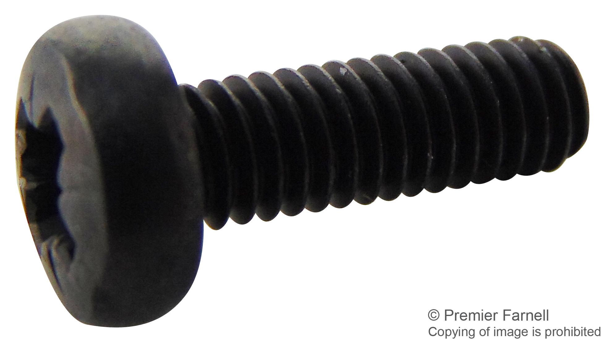 Tr Fastenings M412 Prstmcb100- Screw, Pozi Pan, Steel, Blk, M4X12,pk100