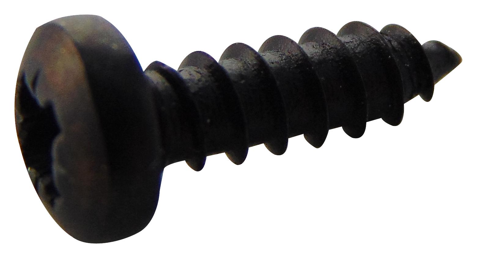 Tr Fastenings N40.375 Prstabb100- Screw, Pozi Pan, Steel, Blk, #4X3X8