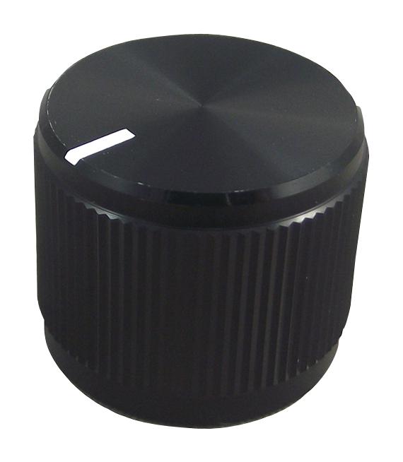 Multicomp 061-7005 Knob, Aluminium, Black, 19Mm