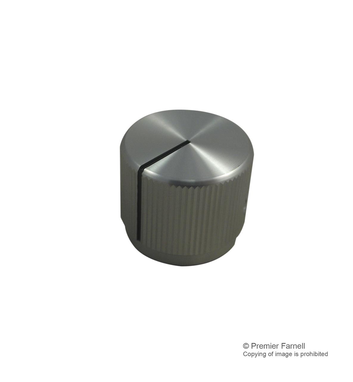 Multicomp Kb00018 Knob, Al, 19Mm, Silver, 6.4Mm Shaft