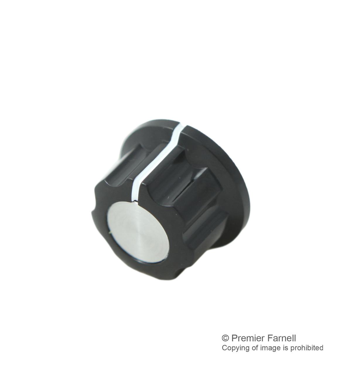 Multicomp Cf-X4-M-S(6.4)E Knob, Plastic, 20Mm, Al Cap