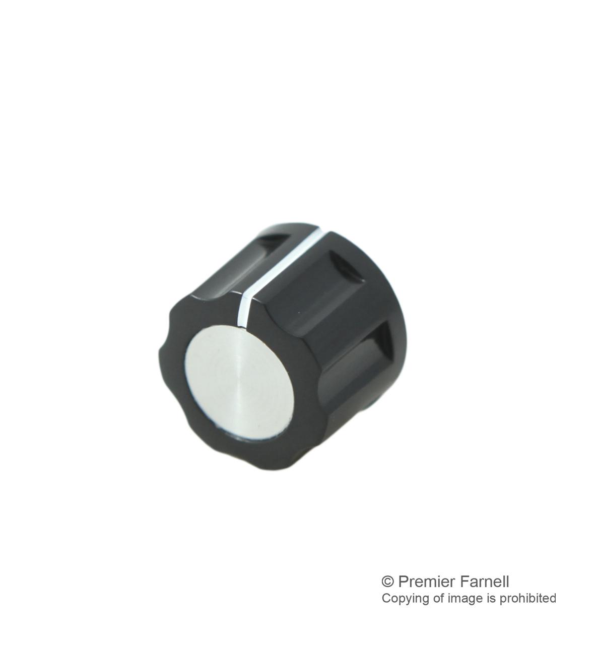 Multicomp Cf-X5-M-S(6.4)E Knob, Plastic, 16Mm, Al Cap