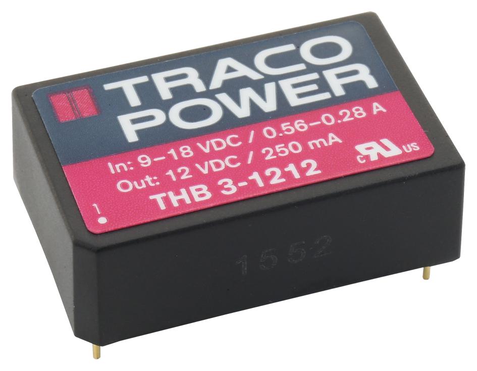 Traco Power Thb 3-1212 Dc-Dc Converter, Medical, 12V, 0.25A