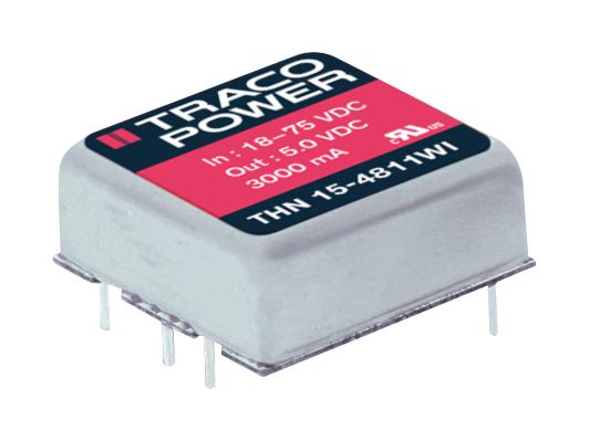 Traco Power Thn 15-2411Wi Dc/dc Converter, 15W, 5V, 3A