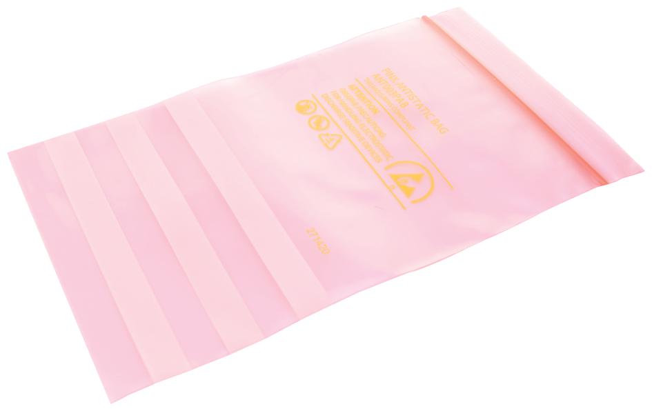 Multicomp Pro Mp-003-0001 Pink Antistatic Bag, 76.2Mm X 127Mm