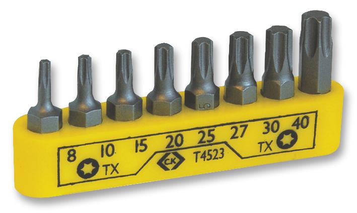 Ck Tools T4523 Bit Set, Torx Screws, 8Pc