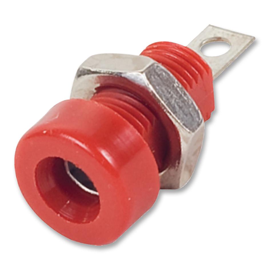 Johnson - Cinch Connectivity 108-0902-001 Banana Socket, 15A, 4Mm, Panel, Red