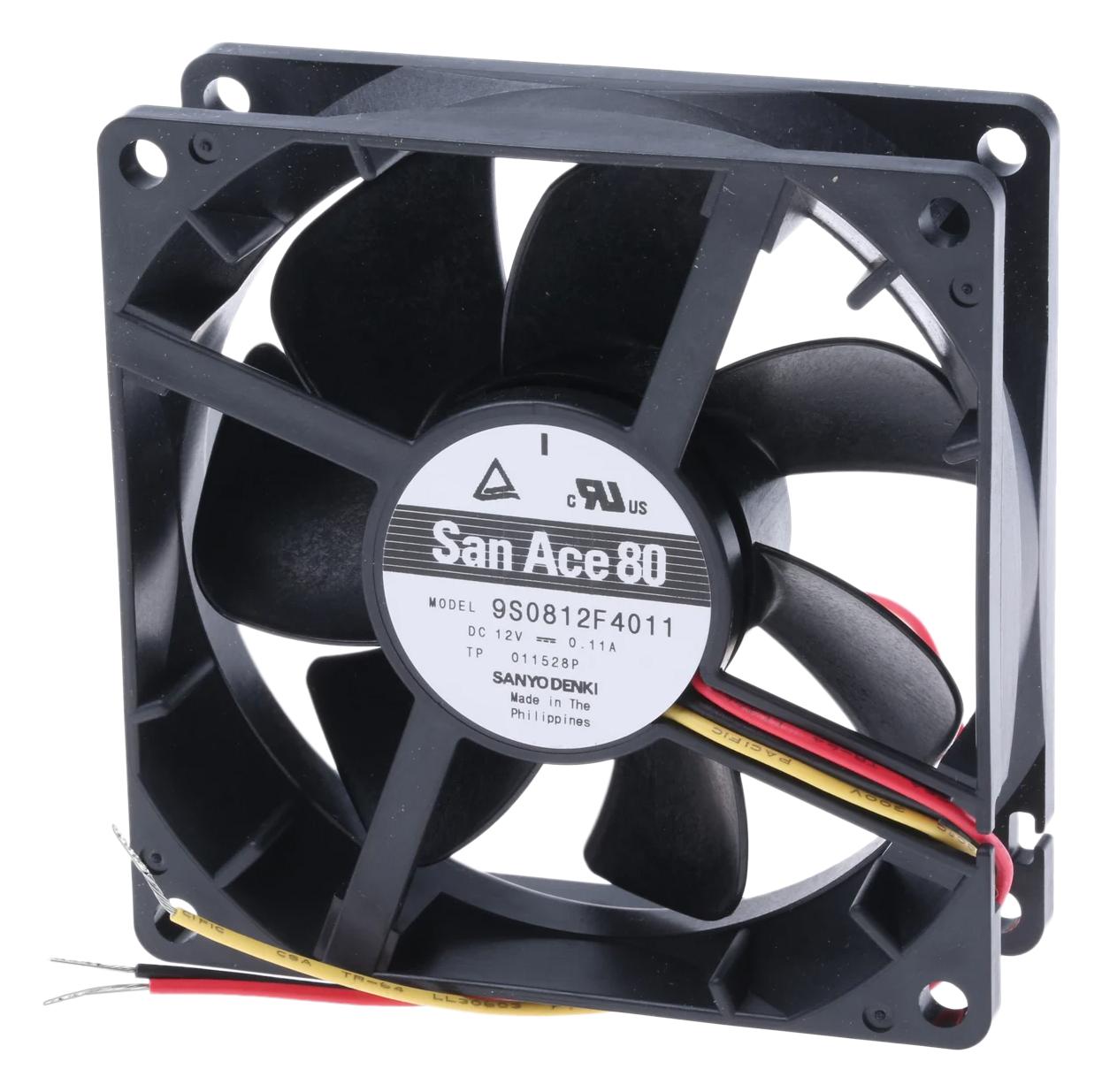 Sanyo Denki 9S0812H410 Dc Fan, 80Mm, 3400Rpm, 31Dba