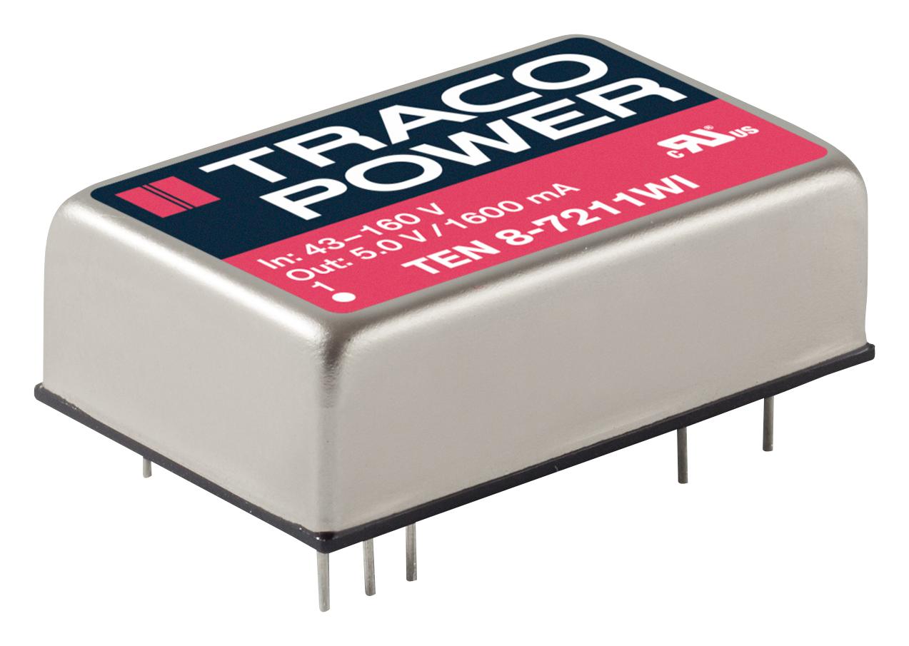 Traco Power Ten 8-4821Wi Dc Dc, Wide Ip, 8W, + - 5V, 0.8A