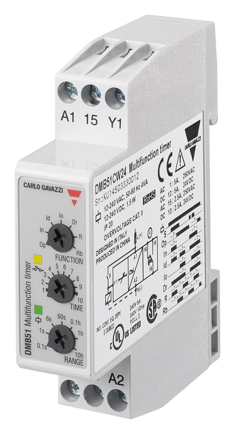 Carlo Gavazzi Dmb51Cm24 Relay,100H, Spdt, 240Vac, Din