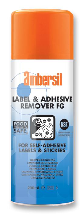 Ambersil Label & Adhesive Remover Fg , 200Ml Cleaner, Adhesive Remover, Aerosol/200Ml