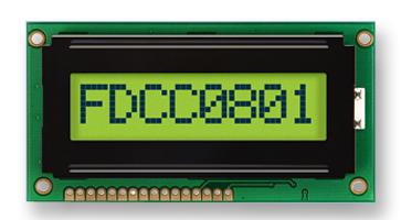 Fordata Fc0801A01-Fhyybw-51Sk Display, Alphanumeric, 8X1, Yellow Grn