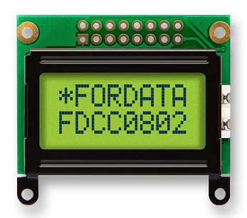 Fordata Fc0802E00-Fhyybw-51Sr Display, Alphanumeric, 8X2, Yellow Grn