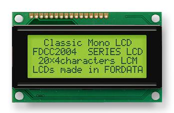 Fordata Fc2004C00-Fhyybw-51Sr Display, Alphanumeric, 20X4, Yellow Grn