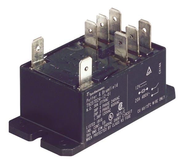 Potter&brumfield - Te Connectivity T92P7D24-12 Relay, Dpst, 277Vac, 30A