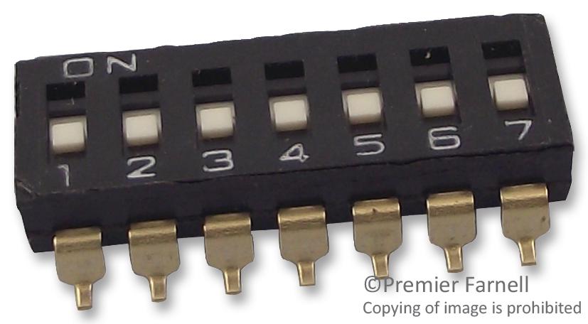 Omron Electronic Components A6S7101H Switch, Dip, 7 Way, Unsealed