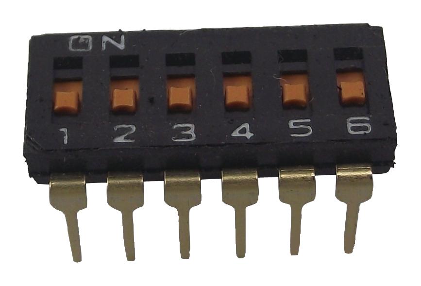 Omron Electronic Components A6T6101 Switch, Dip, 6 Way, Unsealed