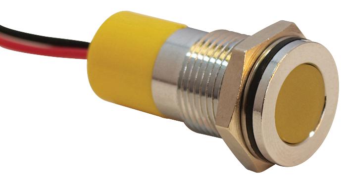 Apem Q14F3Cxxy12E Indic Flush Chrome Yellow 12Vdc,ip67