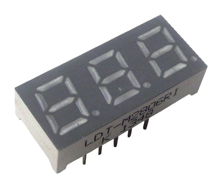 Lumex Ldt-M2806Ri Display, 7 Segment, 7Mm, Red