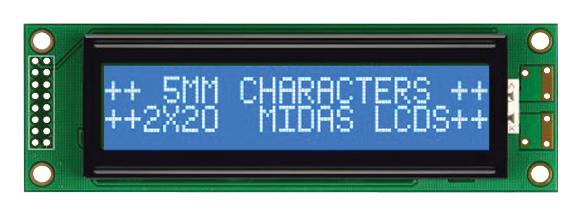 Midas Displays Mc22005A6Wk-Bnmlw-V2 Display, Alphanumeric, 20X2, White