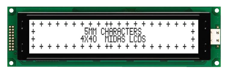 Midas Displays Mc44005A6W-Fptlw-V2 Display, Alphanumeric, 40X4, White