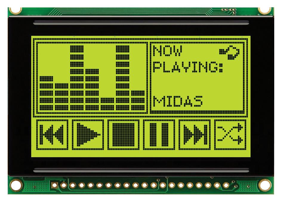 Midas Displays Mc128064C6W-Sptly-V2 Display, Lcd Graphic, 128X64, Stn