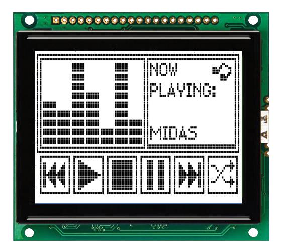 Midas Displays Mc128064D6W-Fptlw-V2 Display, Lcd Graphic, 128X64, Fstn