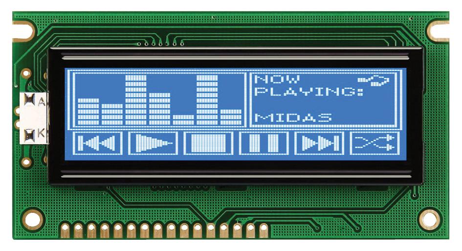 Midas Displays Mc144032C6Wc-Bnmlw Lcd, 144X32 Neg Stn, W B/l, Chinese