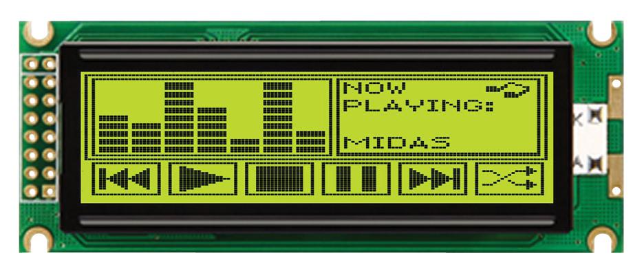 Midas Displays Mc144032D6Wc-Sptly Lcd, 144X32, Stn, Y/gn B/l, Chinese