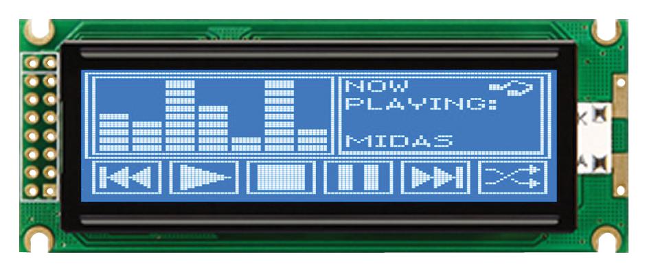 Midas Displays Mc144032D6Wc-Bnmlw Lcd, 144X32 Neg Stn, W B/l, Chinese