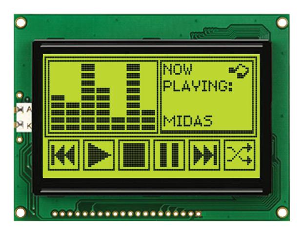 Midas Displays Mc128064A6W-Sptly-V2 Display, Lcd Graphic, 128X64, Stn