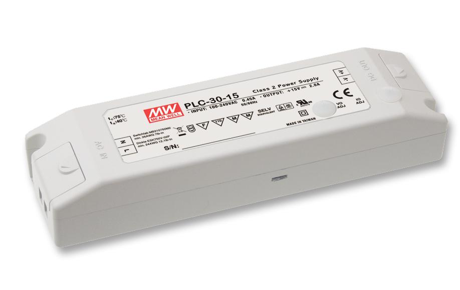 Mean Well Plc-30-24 Led Driver, Ac-Dc, Cc, 1.25A, 24V