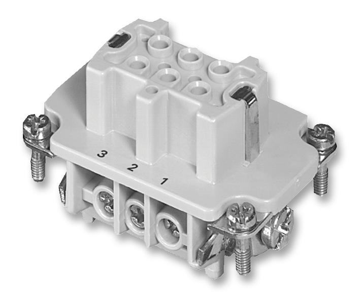 Amphenol Sine/tuchel C146 10B006 102 1 Insert, Female, Screw, 500V, 6+Pe