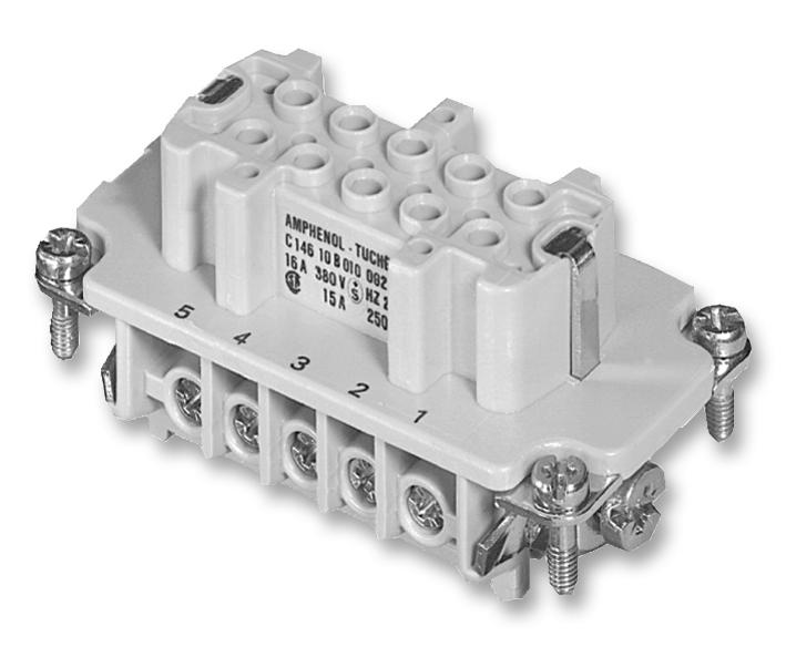 Amphenol Sine/tuchel C146 10B010 102 1 Insert, Female, Screw, 500V, 10+Pe