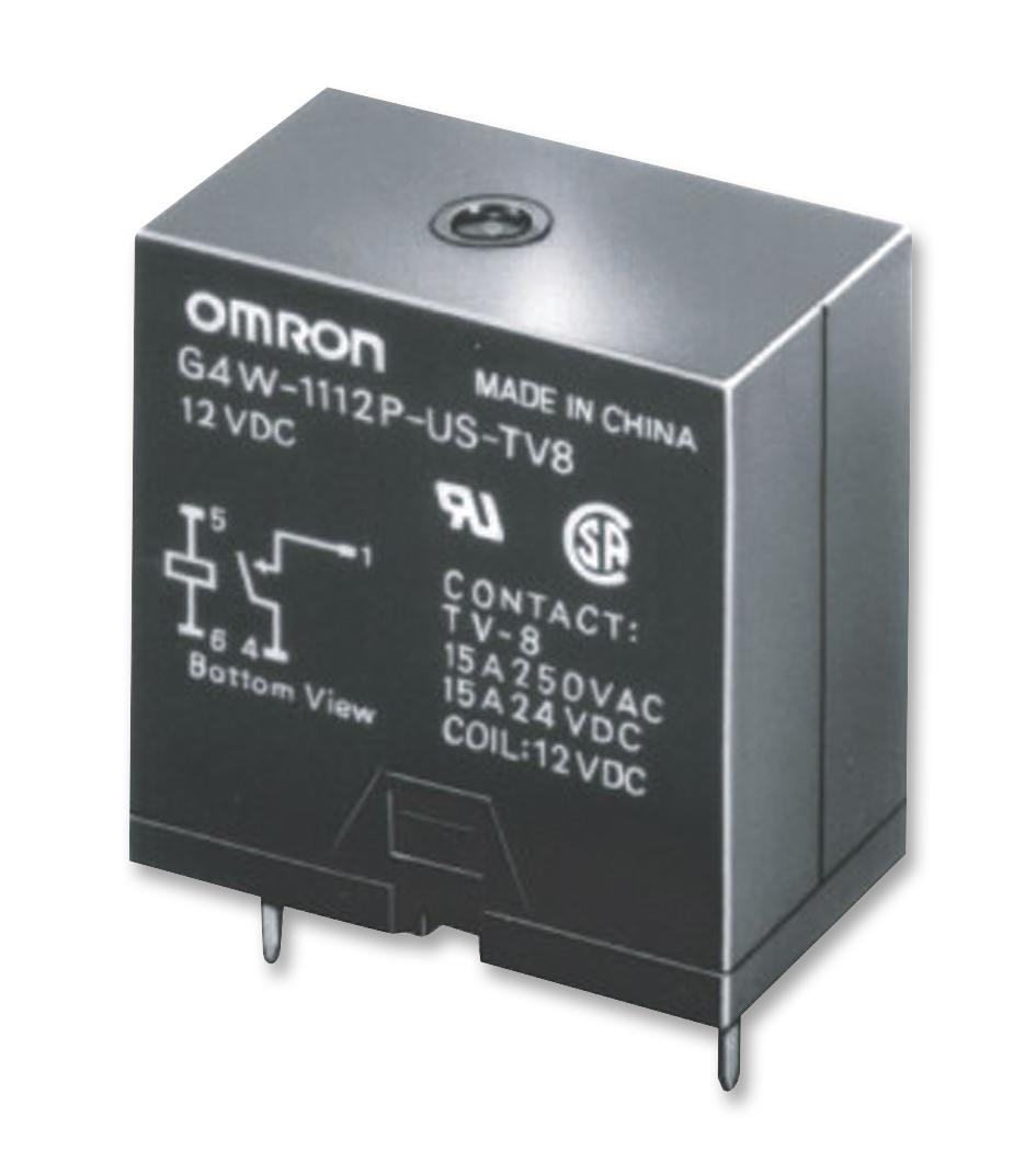 Omron Electronic Components G4W2214Pushp Dc12 Relay, Dpst-No, 250Vac, 24Vdc, 15A