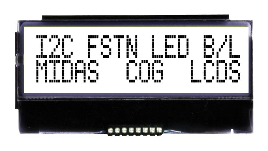 Midas Displays Mccog21605C6W-Fptlwi Lcd, Alpha-Num, 16 X 2, White