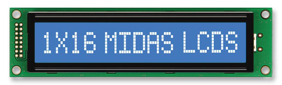 Midas Displays Mc11615A6W-Bnmlw-V2 Display, Alphanumeric, 16X1, White