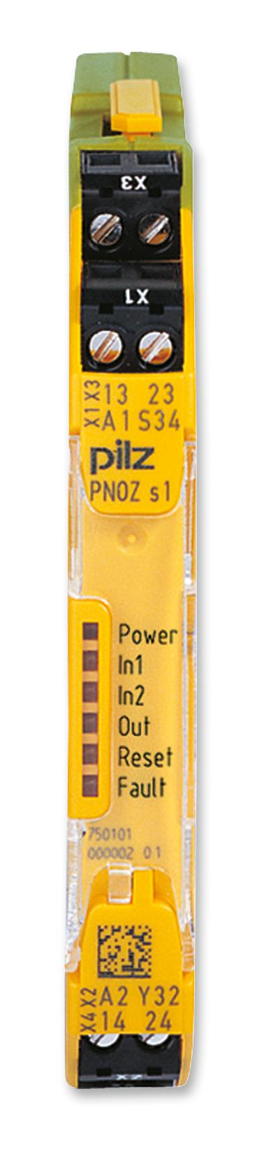 Pilz 751101 Relay, Safety, Dpst-No, 240Vac, 3A